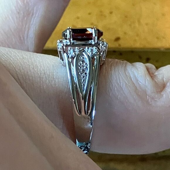 Natural Madeira Citrine Sterling Silver Ring Size 7.75 - Picture 3 of 9